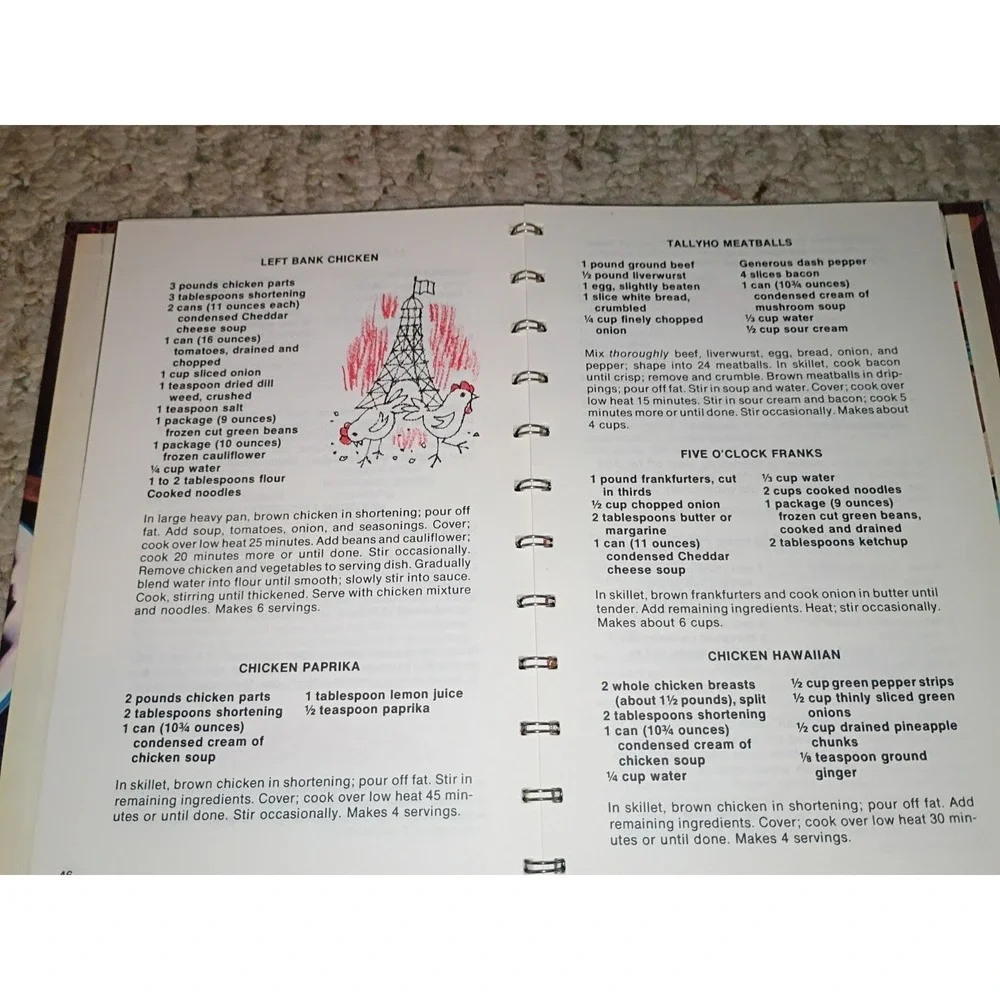 Vintage 1975 Campbell's Soup Cookbook MOST-FOR-THE-MONEY Main Dishes Spiral Book